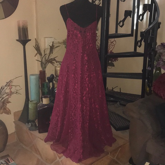 Floral Lace Chiffon Panels Full Sweep Long Maxi Vtg Nightgown Slip Dress Chemise